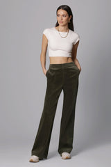 olive green wide leg trouser pants by Avec Les Filles trousers for women