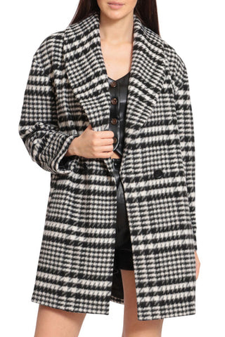 Women's Plaid Peacoat