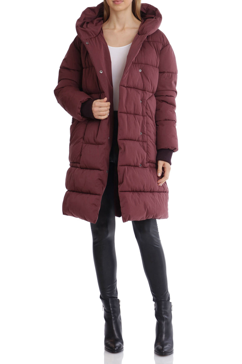 avec les filles plaid puffer coat