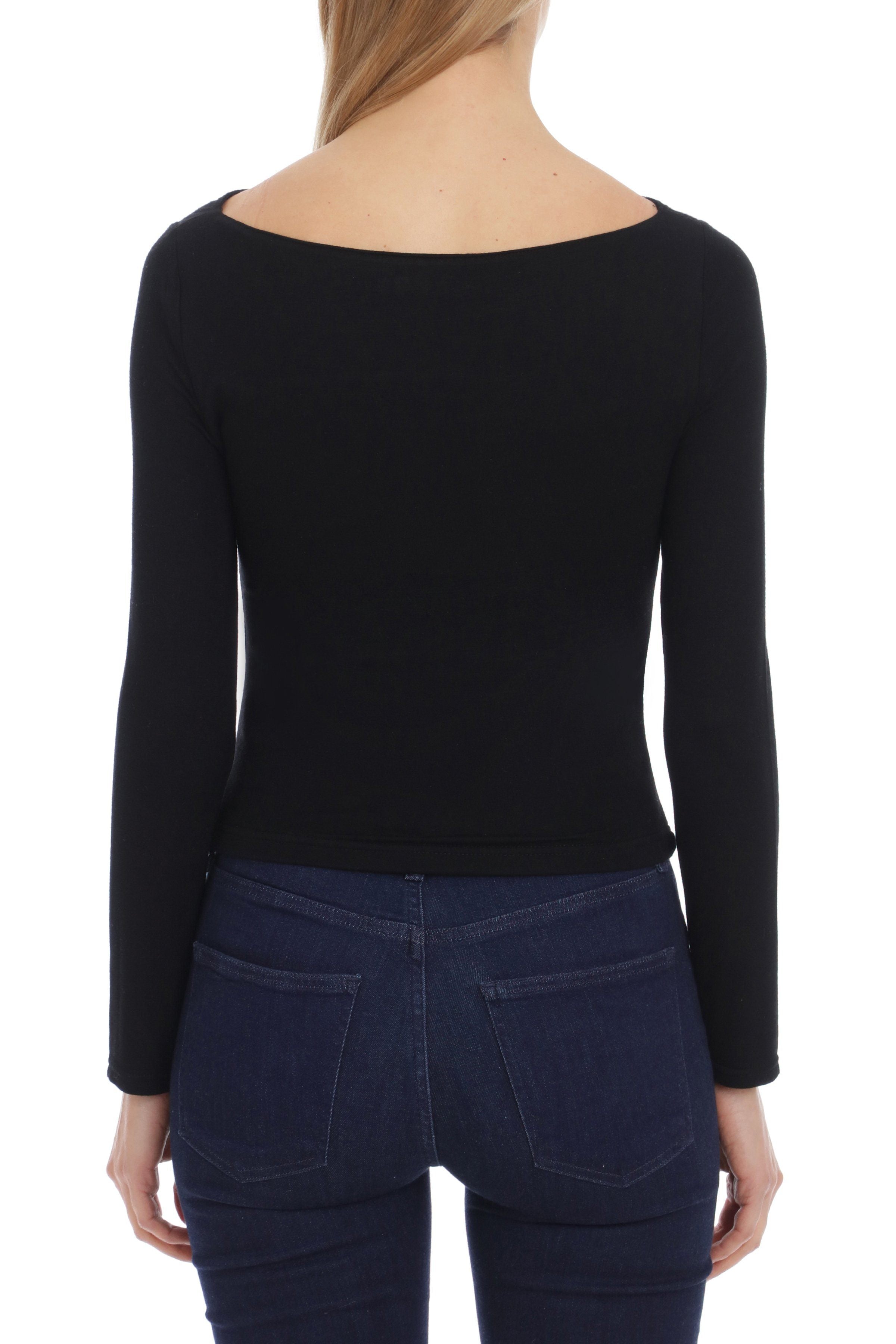 Cutout Boatneck Jersey Top