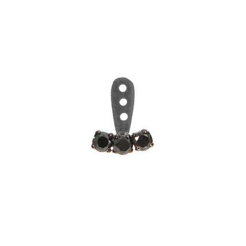 YVONNE LÉON Dessous D'oreille 3 Black Diamond Lobe Earrings | KAVUT