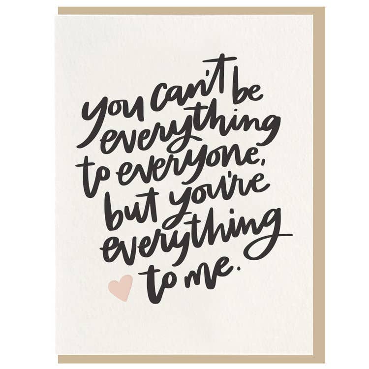 Everything To Me - Letterpress Card