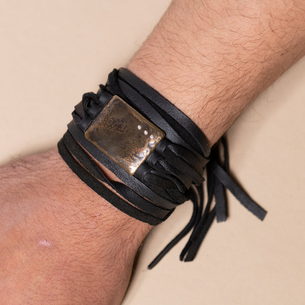 Sunburst Leather Cuff Bracelet : Hand Stitched With Fine Leatherworking  Skills. Best Quailty Made in New York USA 