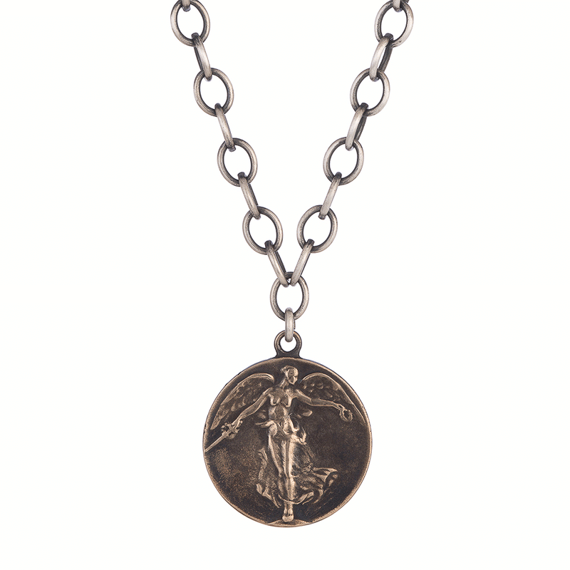 WW1 Winged Victory Angel Coin Necklace 