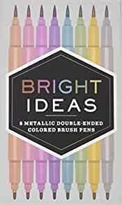 Bright Ideas Metallic Double-Ended Coloured Brush Pens