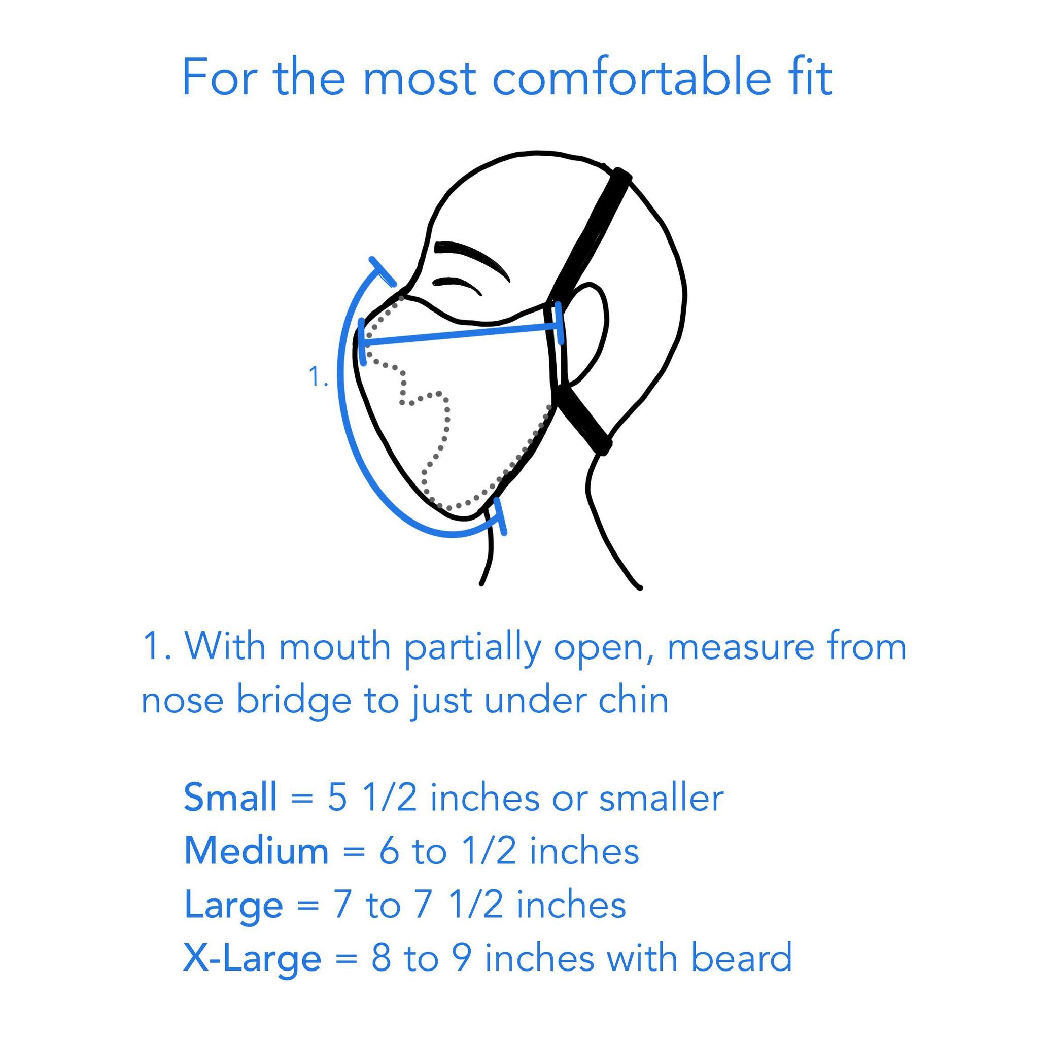 For the best fit, measure from top of nose to just under chin - thehandmadeshowroom.com