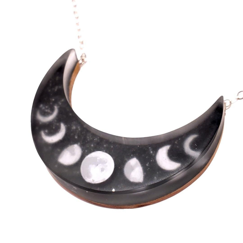 Necklace - Glitter Moons Painted by Fernworks