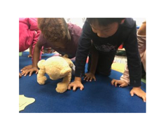 kids doing yoga with Meddy Teddy