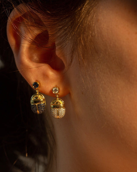 Pave Scarab Earrings