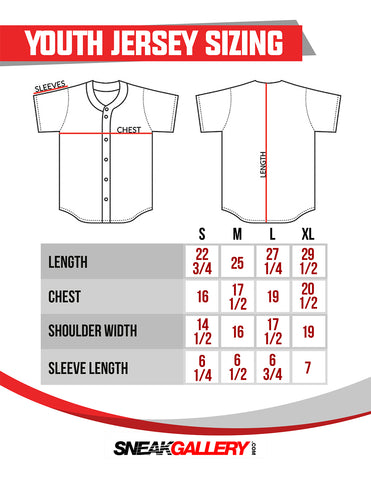 baseball jersey measurements