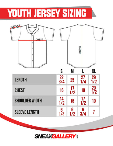 Baseball Jersey Size Chart 