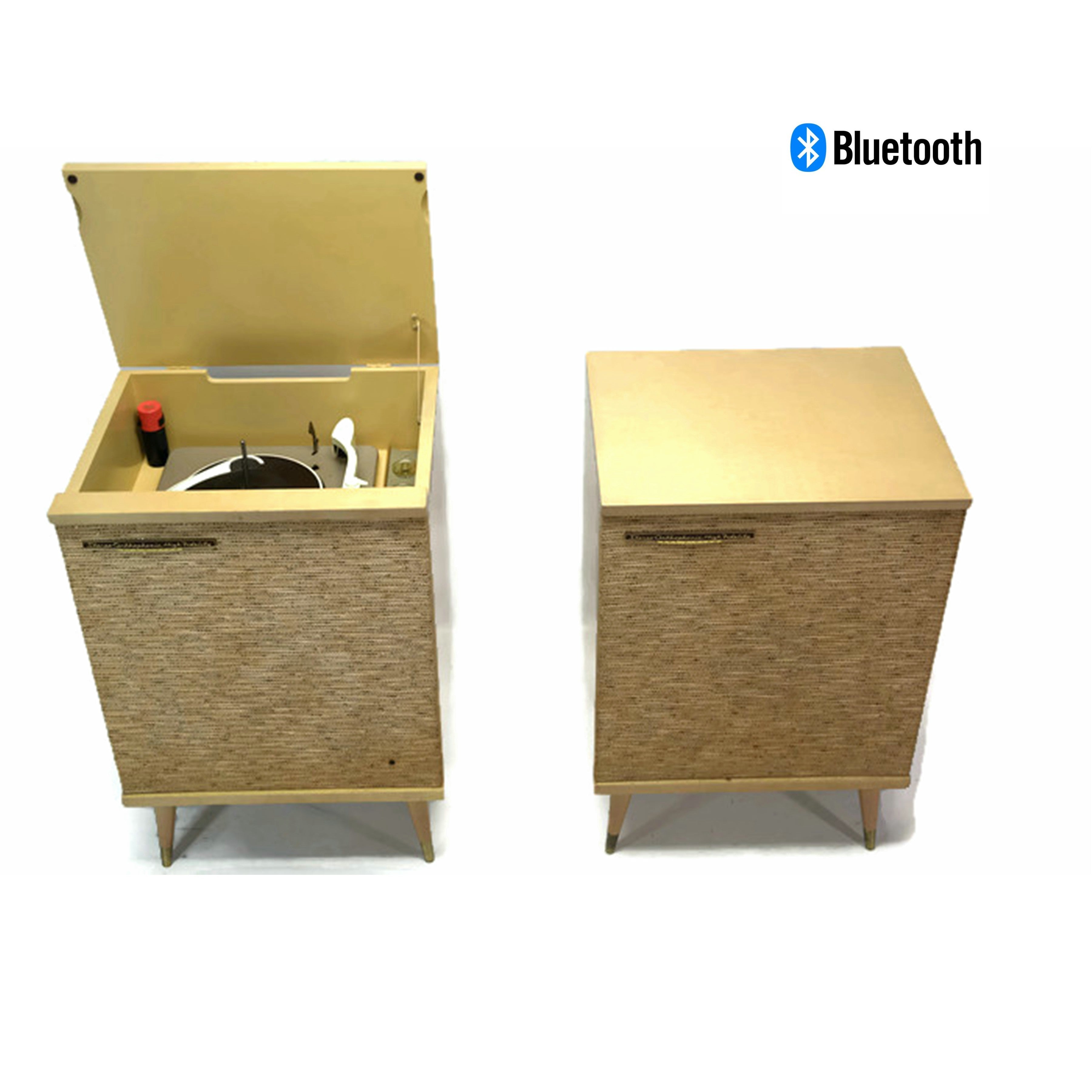 **SOLD OUT** RCA ORTHOPHONIC 2-Piece Blonde High Fidelity Record Player Changer + Speaker - Bluetooth