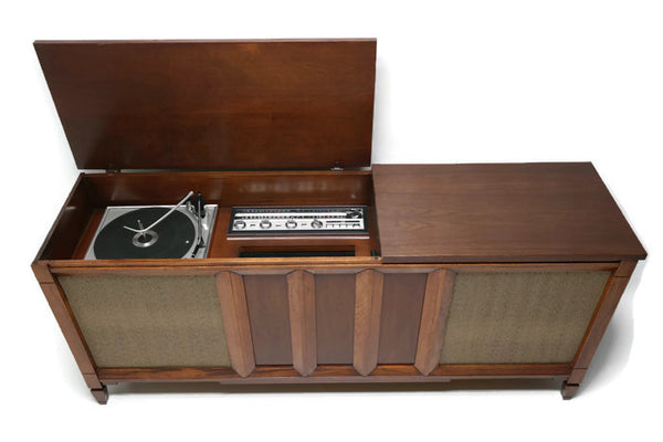 mid century modern philco vintage stereo console - record player