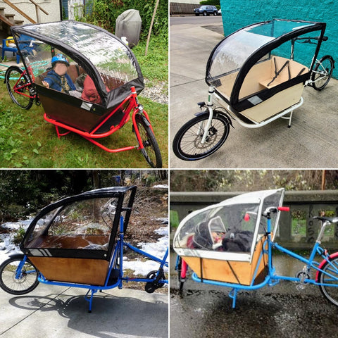 BlaqPak rain canopies for CETMA cargo bikes