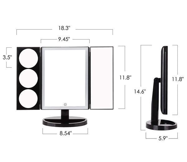 lighted makeup mirror 5x magnification