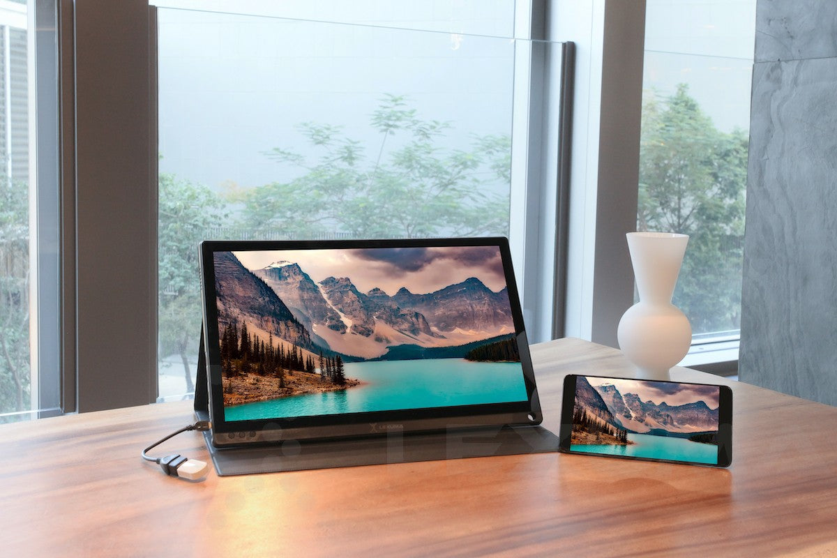 iMartCity-Lexuma-XScreen-duo-15.6-fhd-portable-monitor-dual-connection-methods-wired-connection-with-phone