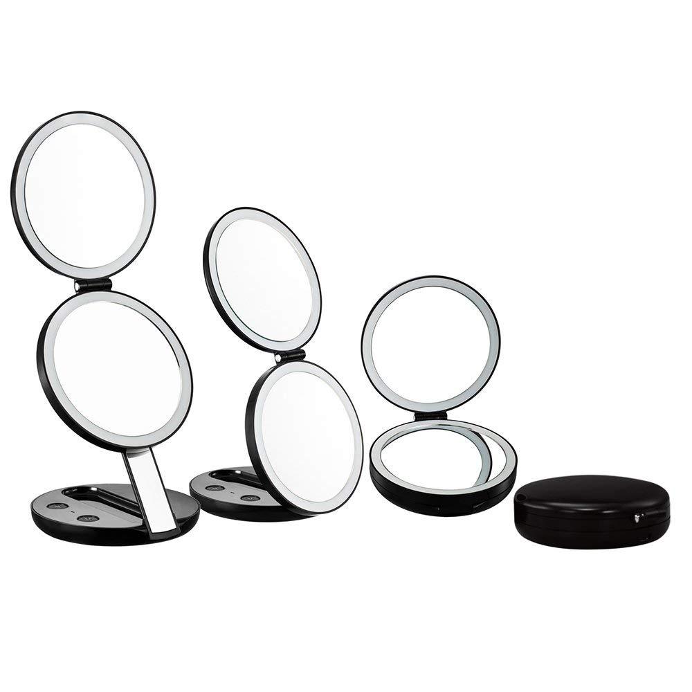 lighted travel makeup mirror