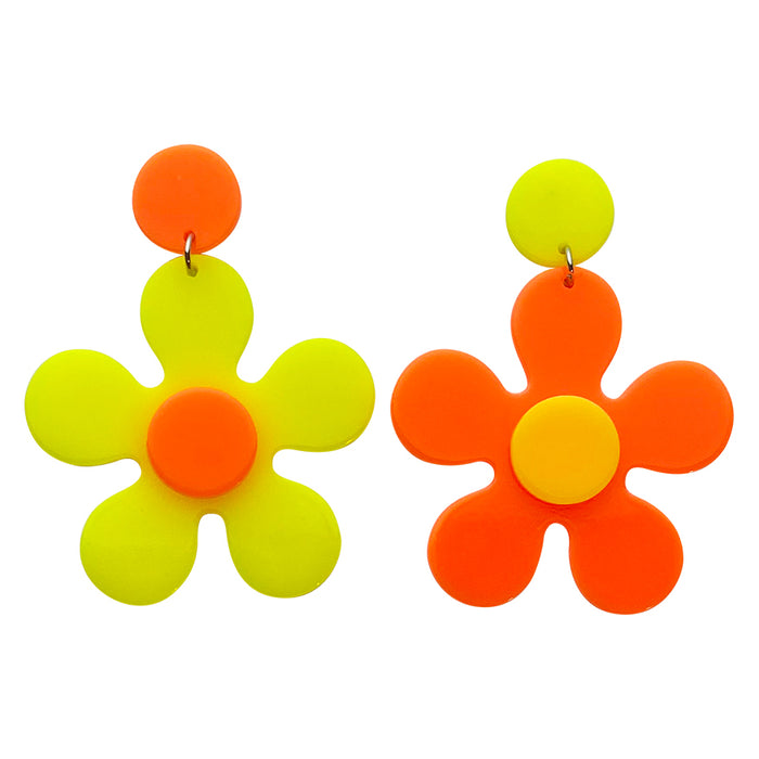 NEON Day Glow Daisy Drop Earrings