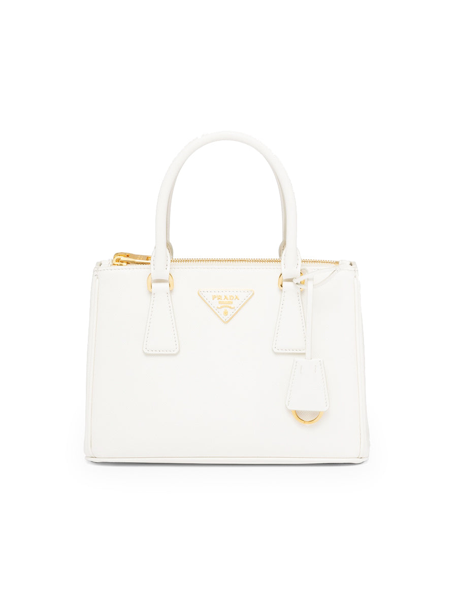 Small Galleria Saffiano Leather Bag in White – COSETTE