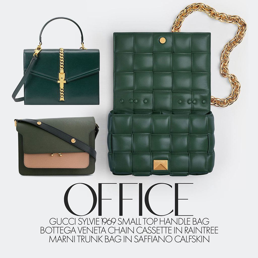 Trend Spotlight Green. Our selection of Bags for the office