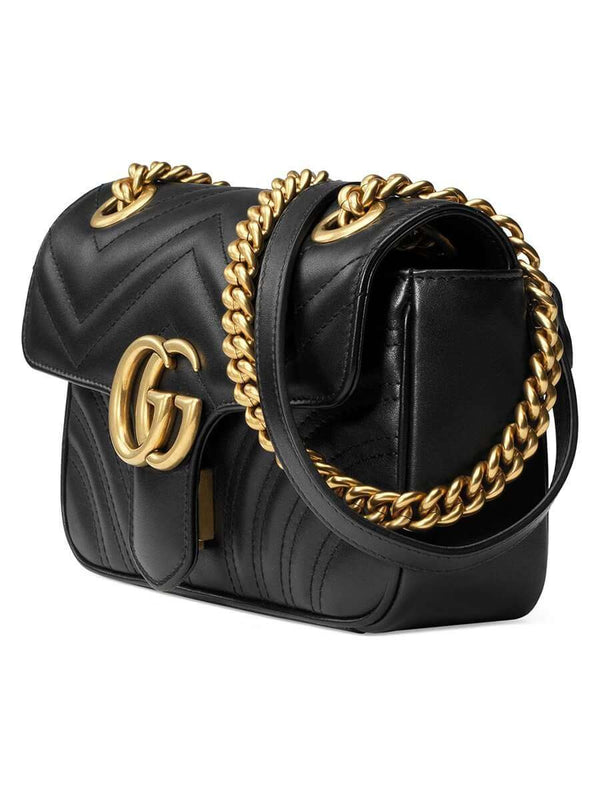 Gucci GG Marmont Mini Matelassé Black Leather Shoulder Bag | Cosette