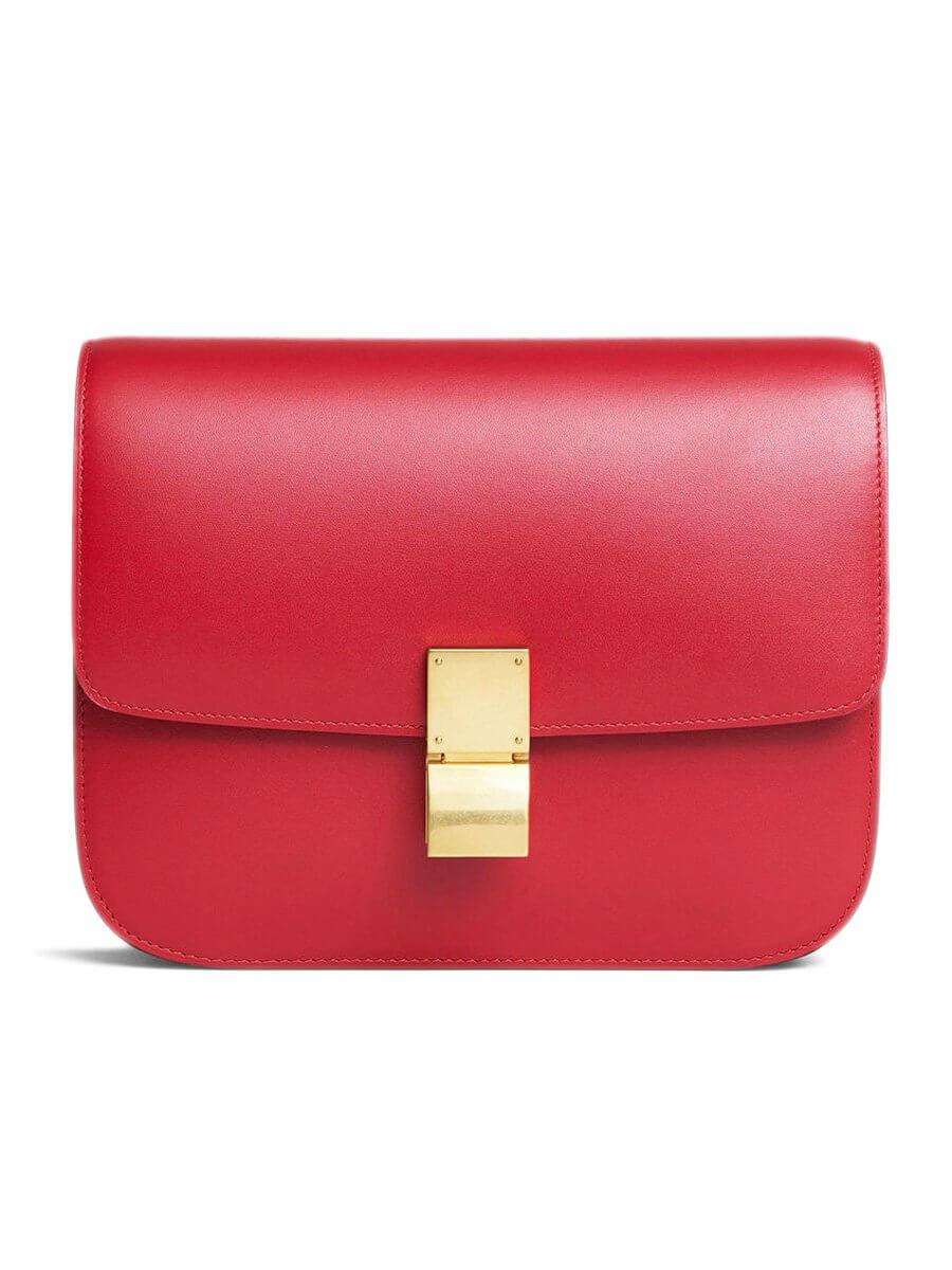 Celine Medium Classic Bag In Red Box Calfskin | Cosette