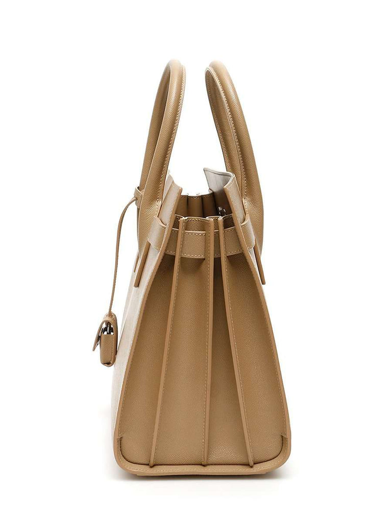 Saint Laurent Classic Sac De Jour Small In Dark Milk Grain De Poudre Embossed Leather Cosettte Cosette