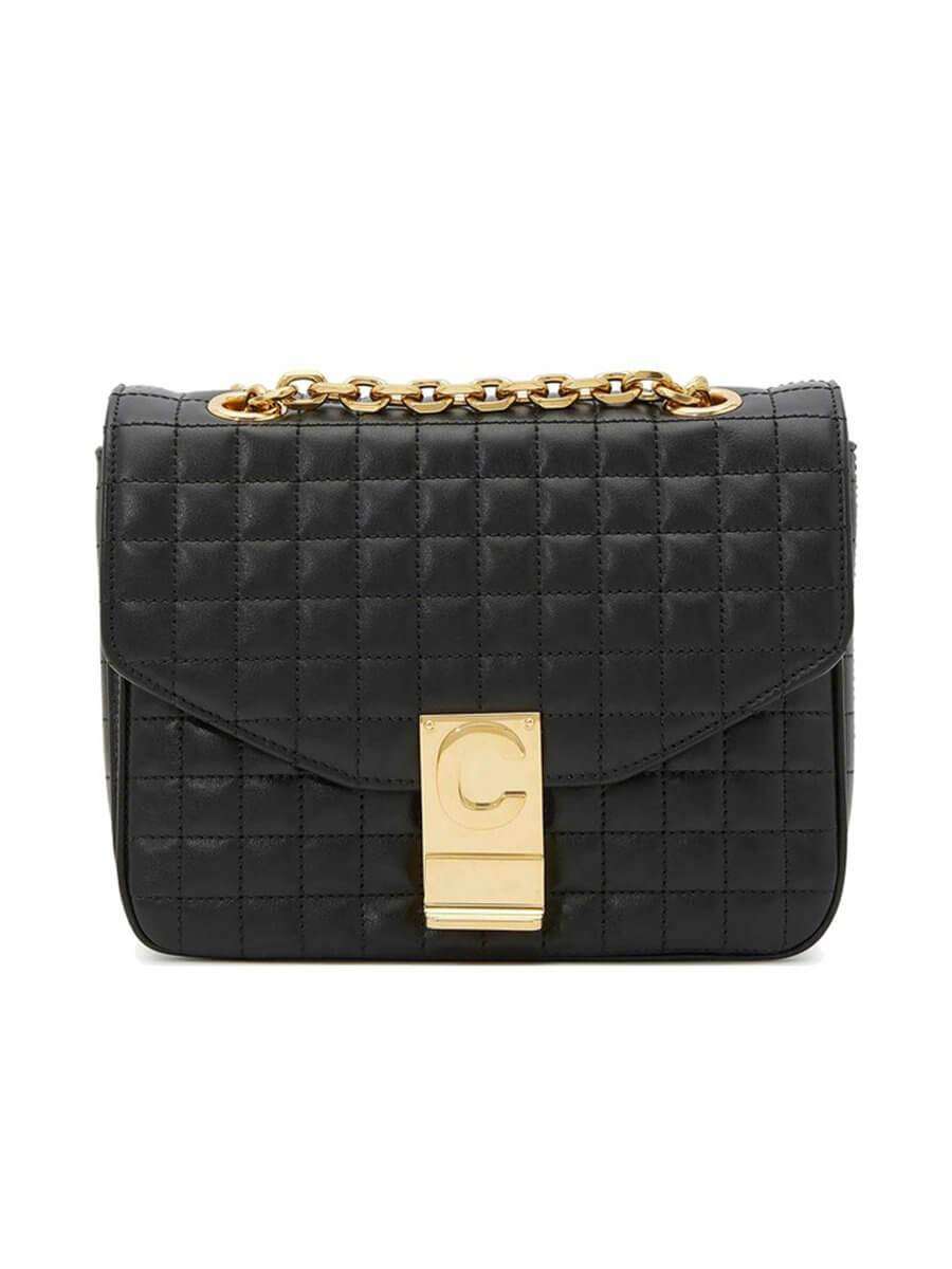 Celine Small C Bag in Black Quilted Calfskin | Cosette