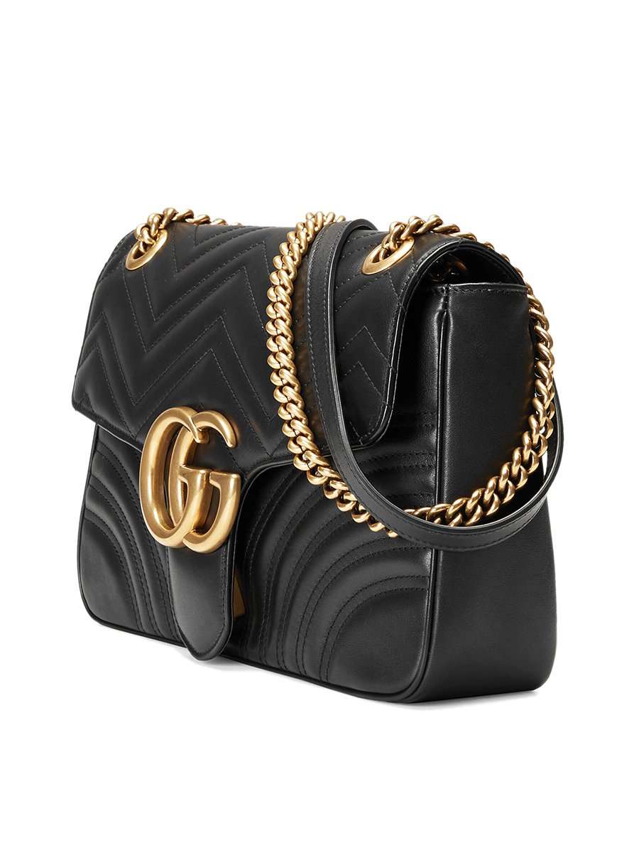 GG Marmont Medium Matelasse Shoulder Bag in Black – COSETTE