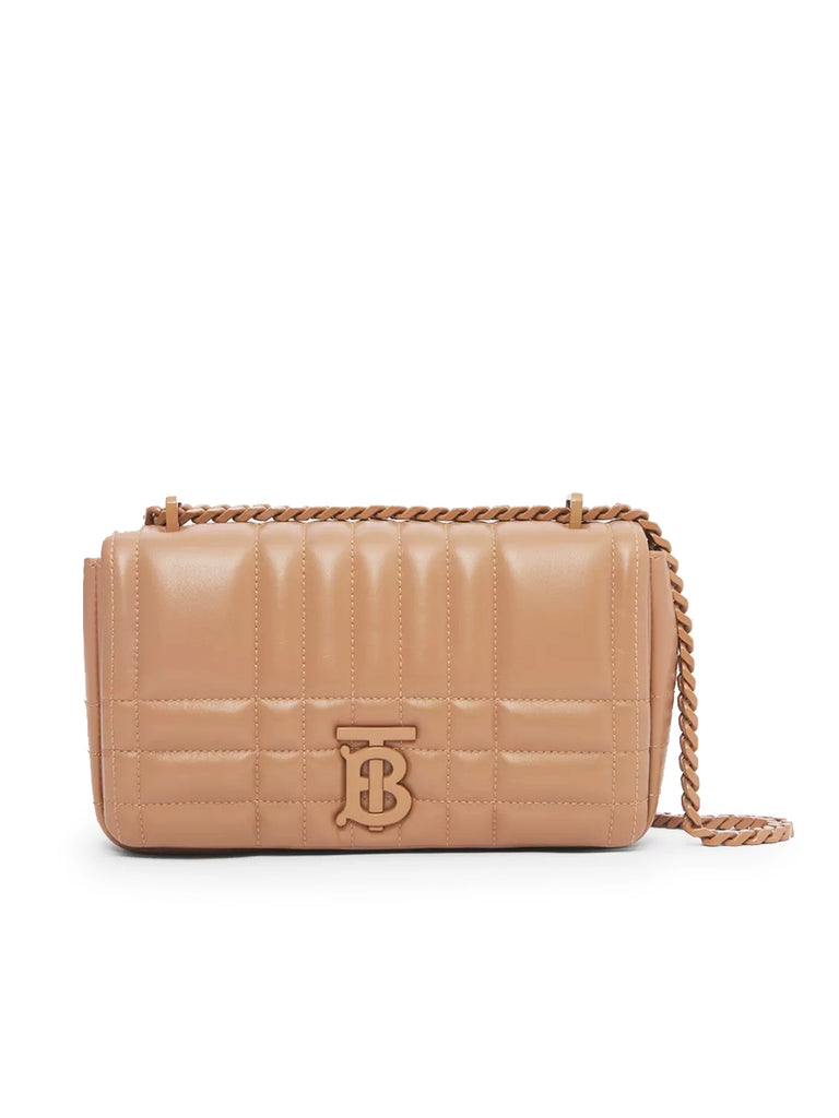 Burberry Small Quilted Lambskin Lola Bag in Camel | Cosette