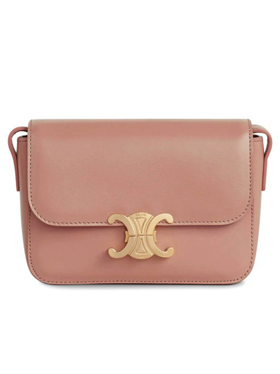 Celine Nano Triomphe Bag in Shiny Calfskin Antique Rose – COSETTE