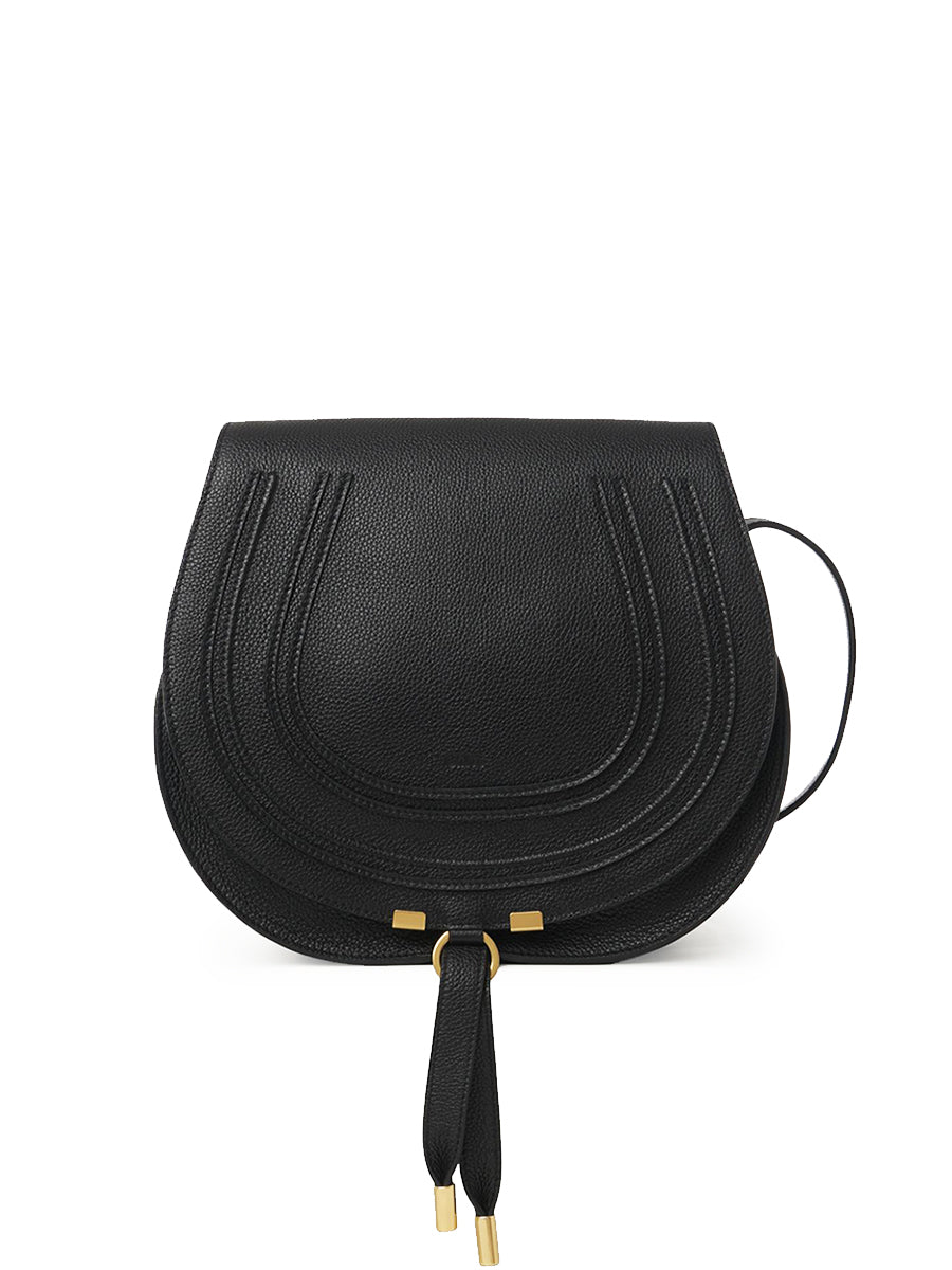 Chloe Marcie Medium Saddle Bag in Grained Calfskin | Cosette