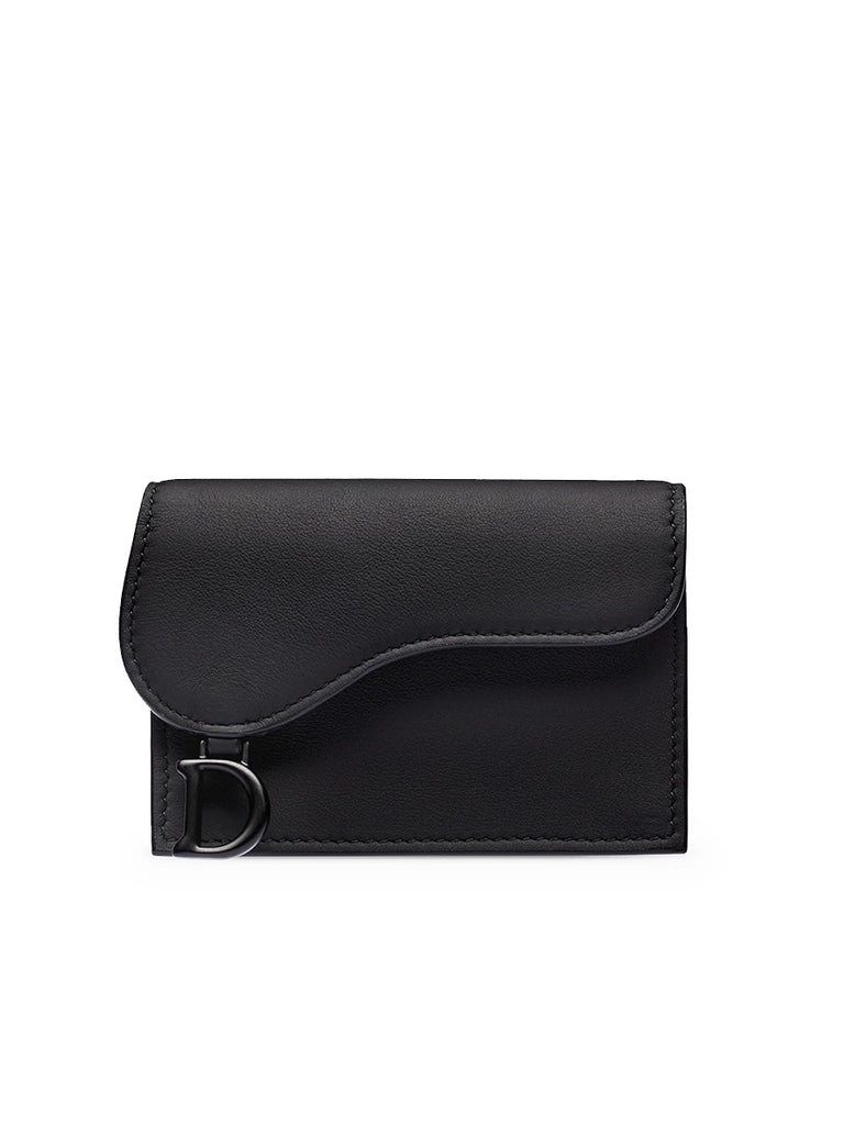 dior saddle wallet black ultramatte calfskin