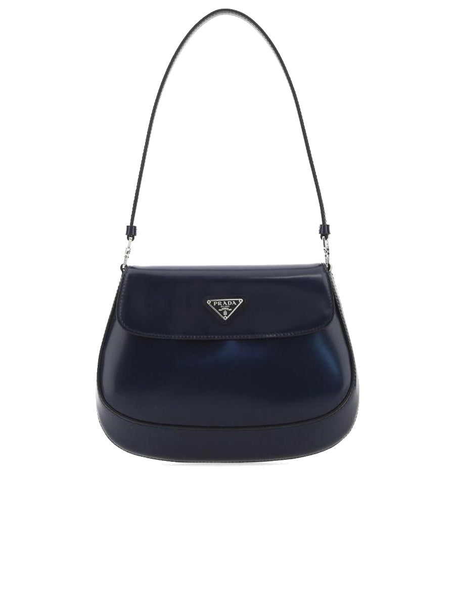 Cleo Brushed Leather Shoulder Bag with Flap in Baltic Blue – COSETTE