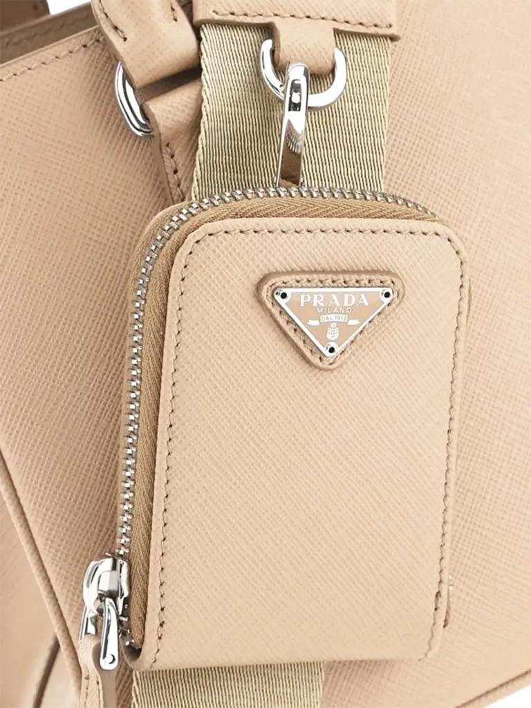 Galleria Saffiano Leather Mini Bag in Cameo Beige – COSETTE