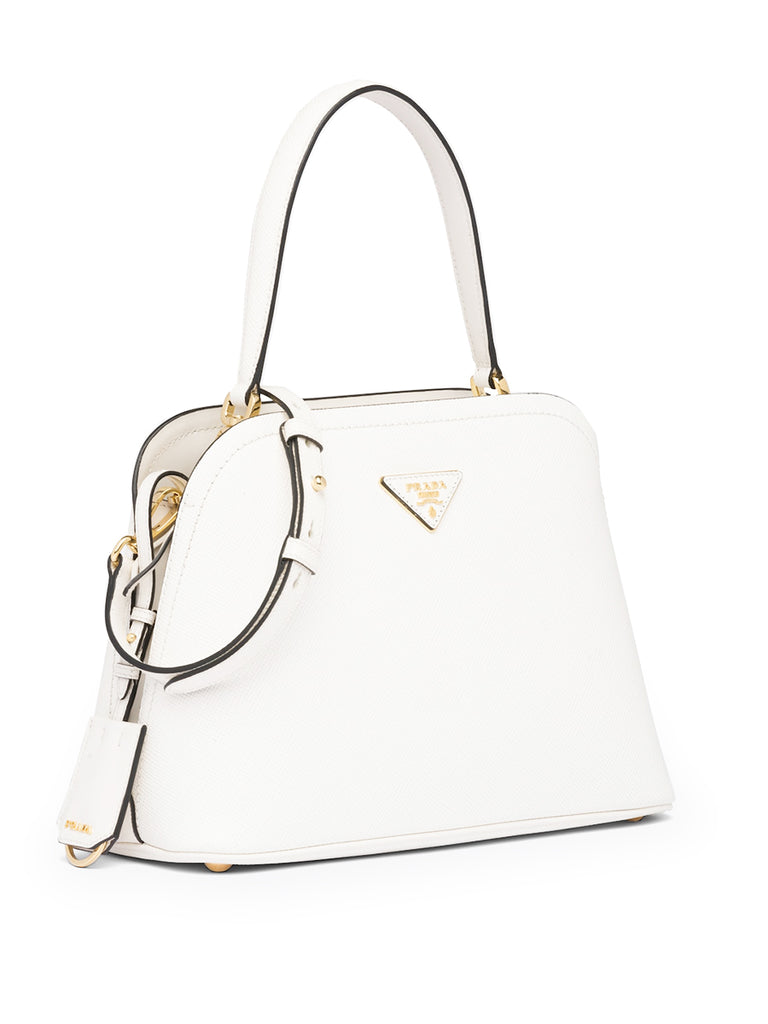 Medium Saffiano Leather Prada Matinée Bag in White – COSETTE