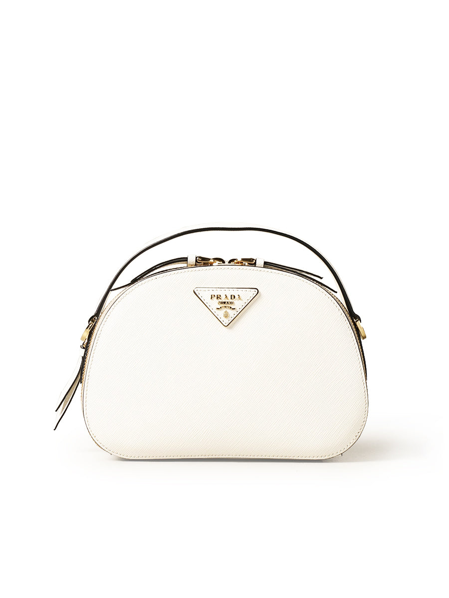 Prada - Odette Saffiano Leather Silver Belt Bag/crossbody Auction