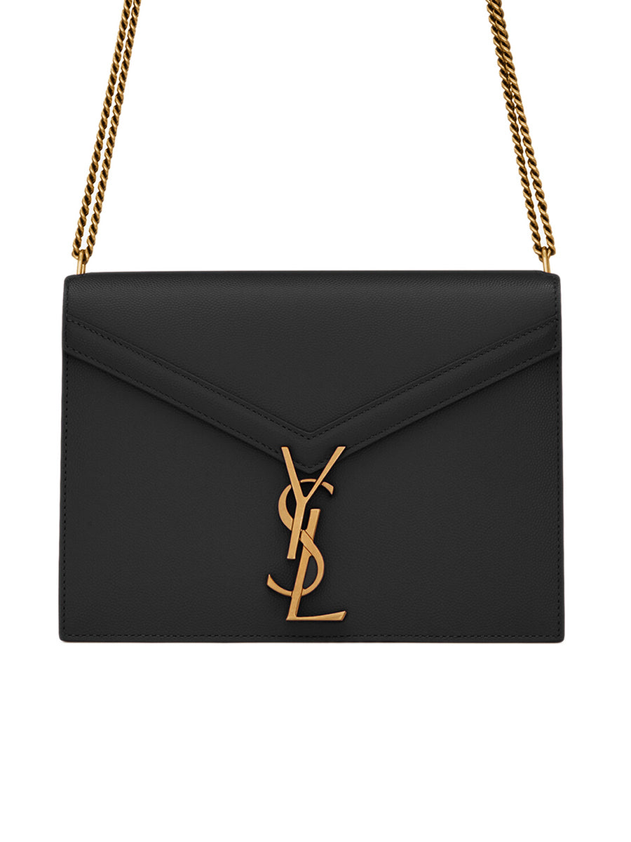 Shop Saint Laurent Kate Medium Chain Bag In Grain De Poudre Embossed  Leather