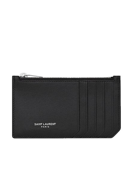 fragments zipped card case in smooth leather