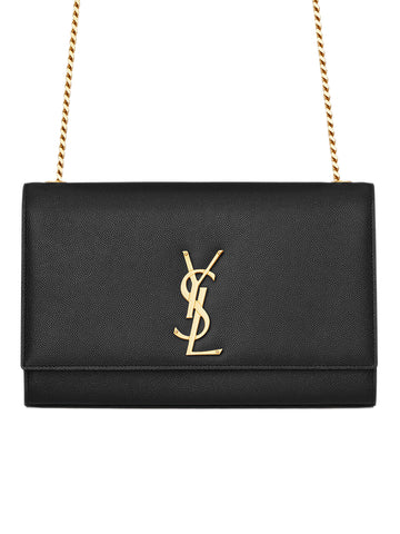 SAINT LAURENT College Medium Chain quilted textured-leather shoulder bag |  NET-A-PORTER