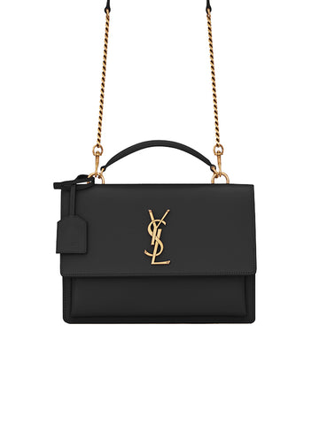 Saint Laurent Medium Sunset in Smooth Leather - Dark Beige