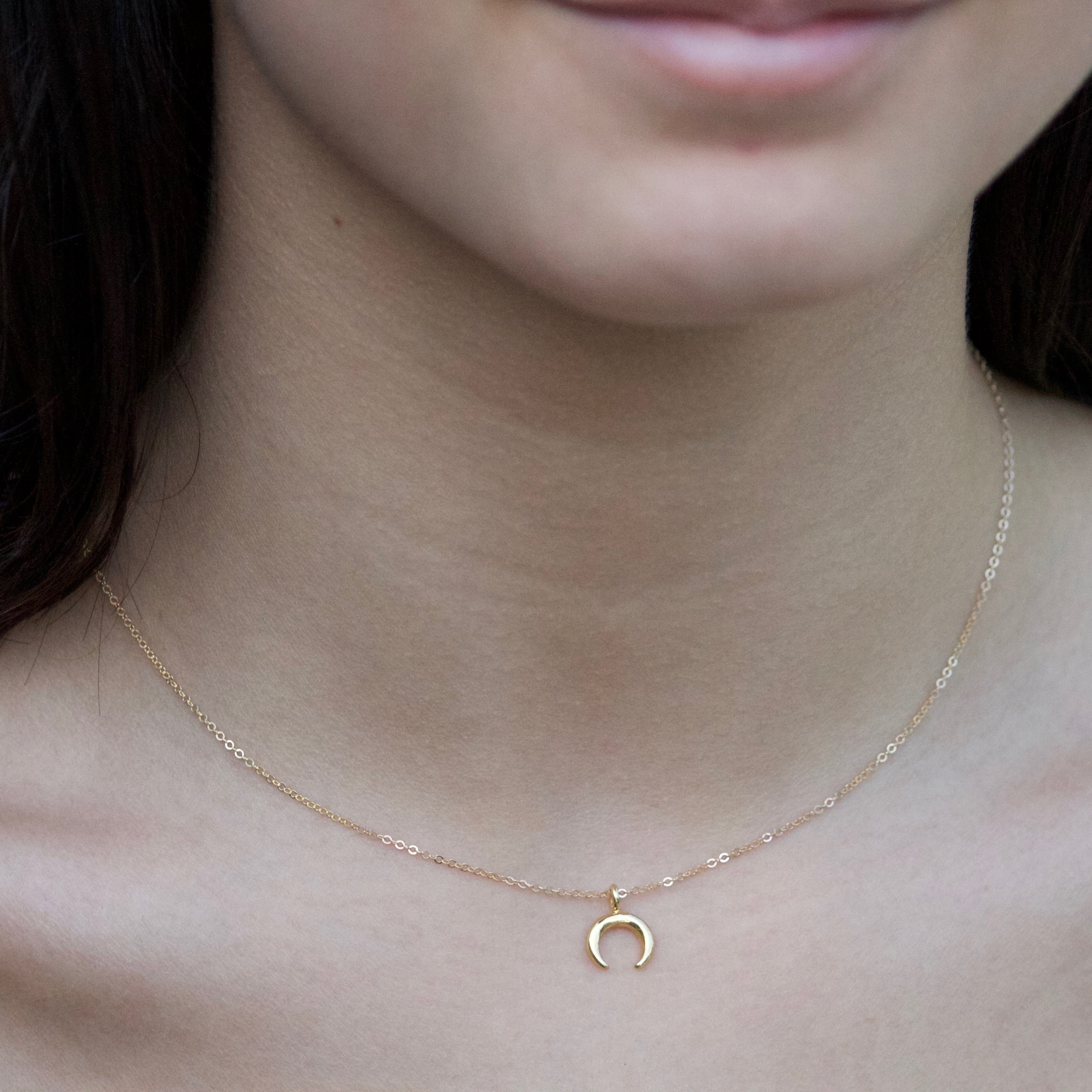 Petite Crescent Charm Necklace