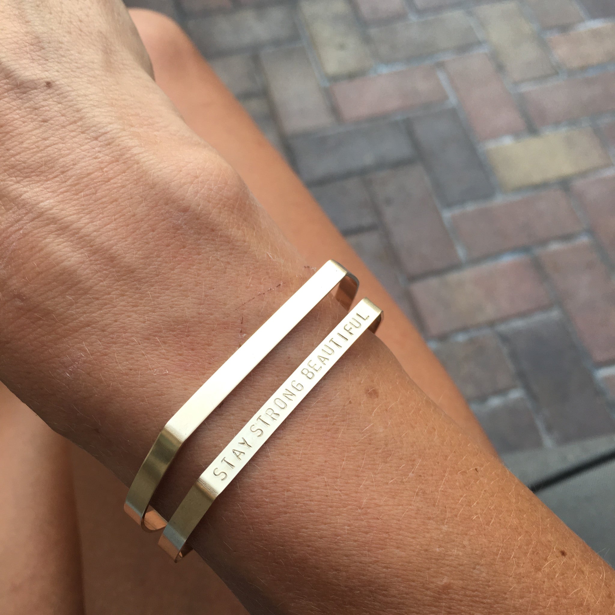 Geometric Hammered Bangle | Cuff