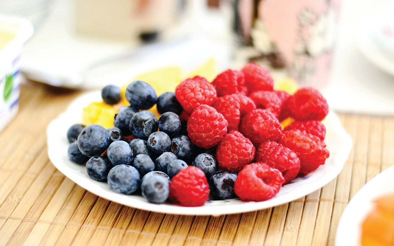 Plate full of berries