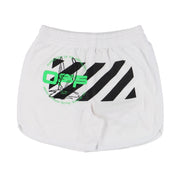 off-white white harry the bunny mesh shorts