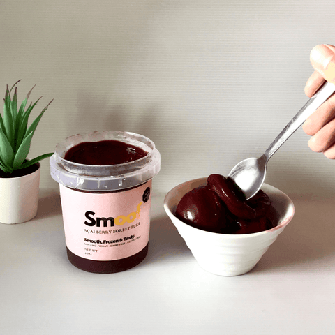 Brazilian Acai Berry Sorbet Pure (Bundle of 3) - Smoof | Acai Sorbet | Acai Pulp | Acai Popsicles