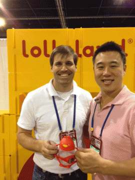 Bill and Mark meet in Las Vegas at the ABC Kids Expo. Baby Face Band and Lollacup meet!