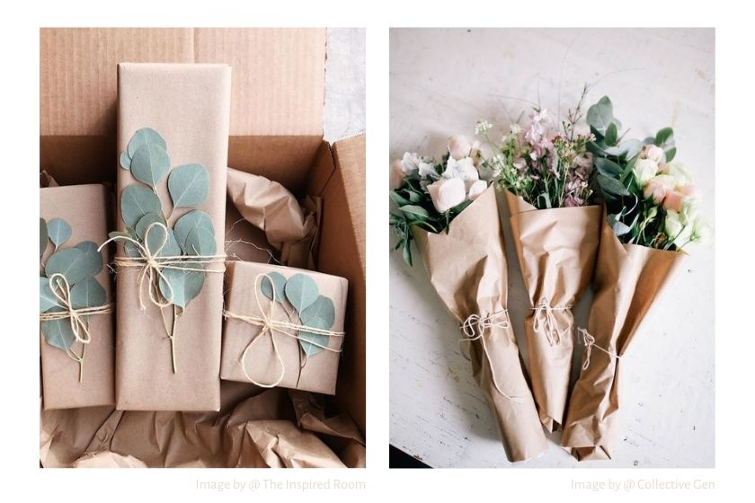 kraft paper gift wrapping