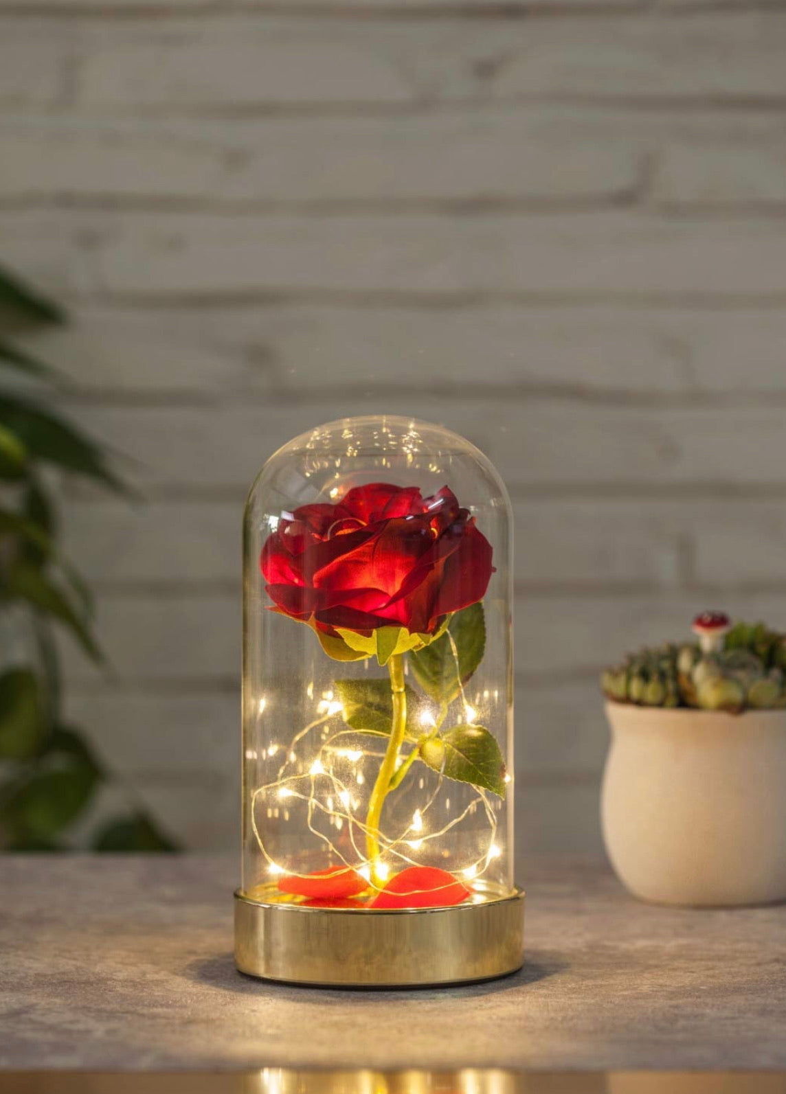 La Bella Y La Bestia Cristal de Rosa Encantada Vidrio Rosa Roja –  Accesorios-Mexicali