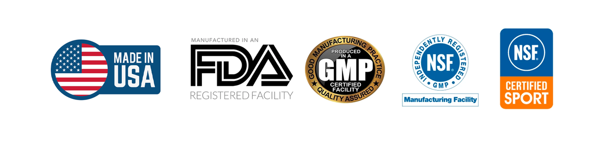 Resync recovery certifications, made in the USA, FDA registered facility, GMP certified facility, NSF sport certification